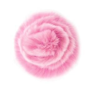 ROSE BROSJE/NL I REX KANINPELS Rosa/Hvit